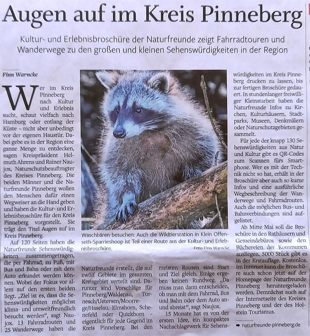 Pressemitteilung vom 30.04.2022 im Pinneberger Tageblatt